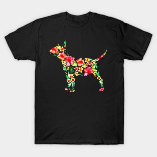 Bull Terrier Flower Color Full T-Shirt